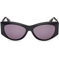Max & Co. Women's Sunglasses - Shiny Black Acetate Cat Eye Shape Frame | MO0116 5601A ,