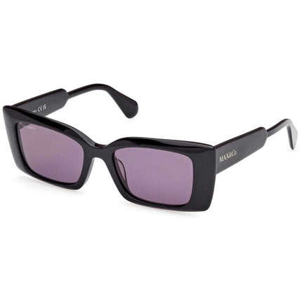 Max & Co. Women's Sunglasses - Shiny Black Acetate Butterfly Full Rim | MO0117 5201A ,