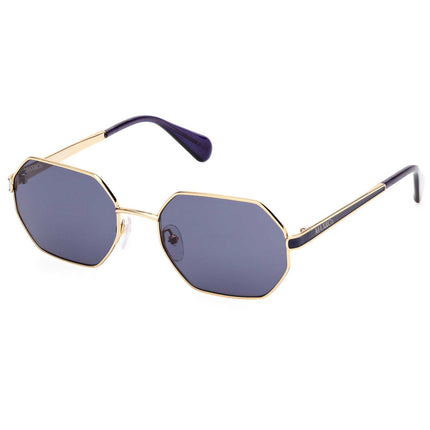 Max & Co. Women's Sunglasses - Shiny Deep Gold Metal Geometric Full Rim | MO0118 5430V ,