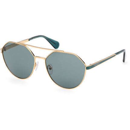 Max & Co. Women's Sunglasses - Shiny Deep Gold Metal Pilot Shape Frame | MO0119 5830N ,
