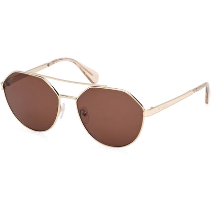 Max & Co. Women's Sunglasses - Gold Metal Pilot Shape Full Rim Frame | MO0119 5832E ,