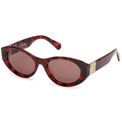 Max & Co. Women's Sunglasses - Red Havana Plastic Cat Eye Shape Frame | MO0123 5354E ,