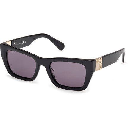 Max & Co. Women's Sunglasses - Shiny Black Plastic Cat Eye Shape Frame | MO0124 5301A ,