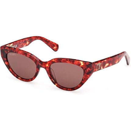 Max & Co. Women's Sunglasses - Red Havana Plastic Cat Eye Full Rim | MO0127 5454E ,