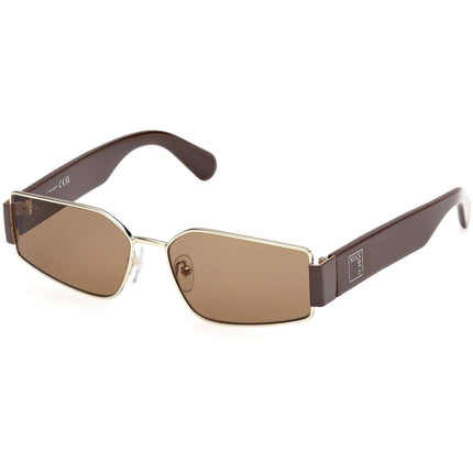 Max & Co. Women's Sunglasses - Gold Metal Rectangular Full Rim Frame | MO0128 5632J ,