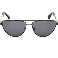 Max & Co. Women's Sunglasses - Shiny Black Metal Aviator Full Rim Frame | MO0129 5701A ,
