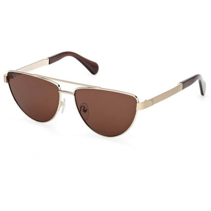 Max & Co. Women's Sunglasses - Gold Metal Aviator Shape Full Rim Frame | MO0129 5732E ,
