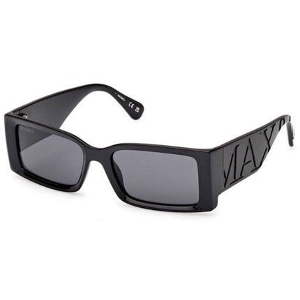 Max & Co. Women's Sunglasses - Shiny Black Acetate Rectangular Frame | MO0130 5401A ,