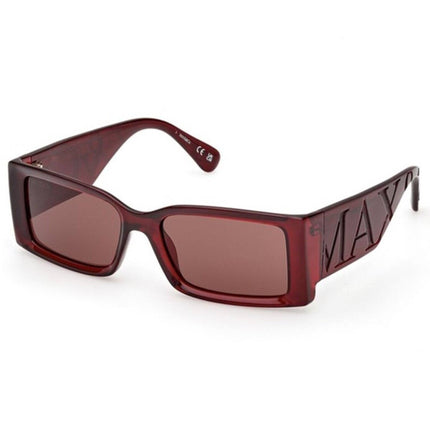 Max & Co. Women's Sunglasses - Shiny Red Acetate Rectangular Frame | MO0130 5466E ,