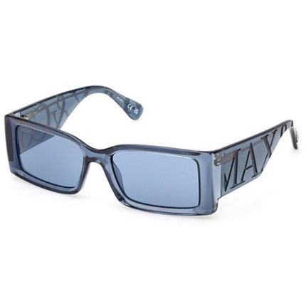 Max & Co. Women's Sunglasses - Shiny Blue Acetate Rectangular Frame | MO0130 5490V ,