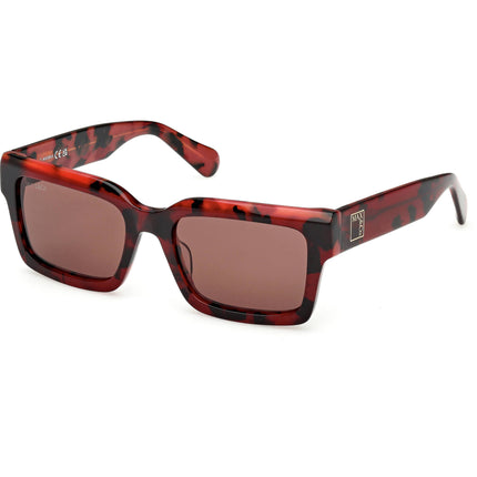 Max & Co. Women's Sunglasses - Red Havana Acetate Square Full Rim Frame | MO0132 5654E ,