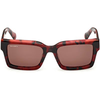 Max & Co. Women's Sunglasses - Red Havana Acetate Square Full Rim Frame | MO0132 5654E ,