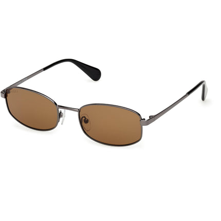Max & Co. Women's Sunglasses - Shiny Gunmetal Metal Oval Full Rim Frame | MO0135 5408J ,