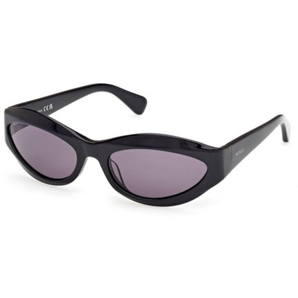 Max & Co. Women's Sunglasses - Shiny Black Plastic Cat Eye Full Rim | MO0136 5901A ,