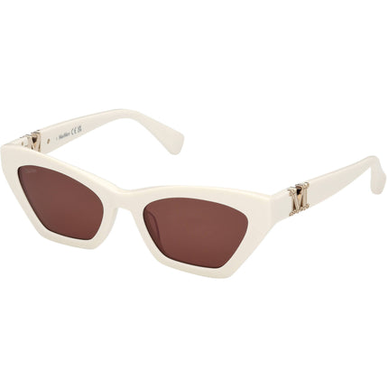 Max Mara Women's Sunglasses - White Plastic Cat Eye Full Rim Frame | MM0057 5221E ,