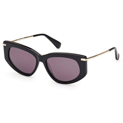 Max Mara Women's Sunglasses - Shiny Black/Shiny Pale Gold Cat Eye Frame | MM0100 5401A ,