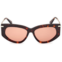 Max Mara Women's Sunglasses - Dark Havana Plastic Cat Eye Full Rim | MM0100 5452E ,