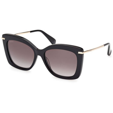Max Mara Women's Sunglasses - Shiny Black Acetate/Metal Butterfly Frame | MM0101 5501B ,