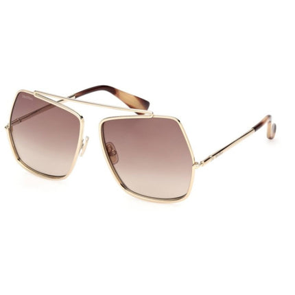 Max Mara Women's Sunglasses - Gold Metal Cat Eye Shape Full Rim Frame | MM0102 5832F ,