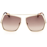 Max Mara Women's Sunglasses - Gold Metal Cat Eye Shape Full Rim Frame | MM0102 5832F ,