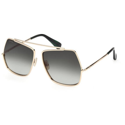 Max Mara Women's Sunglasses - Gold Metal Cat Eye Shape Full Rim Frame | MM0102 5832P ,