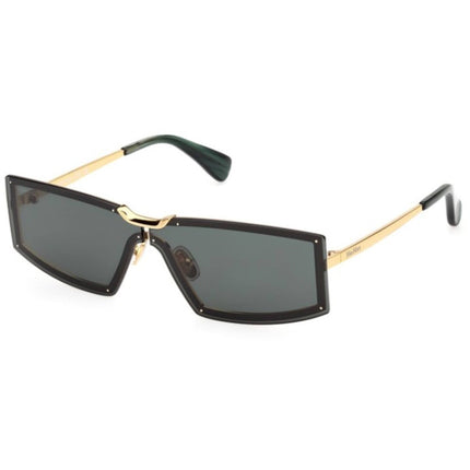 Max Mara Women's Sunglasses - Shiny Deep Gold Metal Rectangular Frame | MM0118 6830N ,