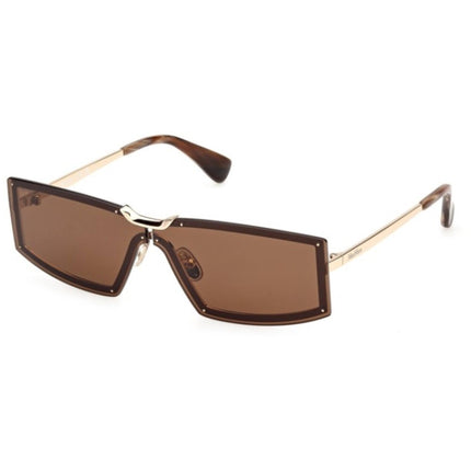 Max Mara Women's Sunglasses - Gold Metal Rectangular Full Rim Frame | MM0118 6832E ,
