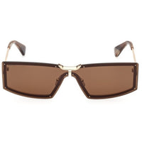 Max Mara Women's Sunglasses - Gold Metal Rectangular Full Rim Frame | MM0118 6832E ,