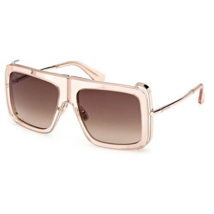 Max Mara Women's Sunglasses - Shiny Light Brown Square Full Rim Frame | MM0119 5745F ,