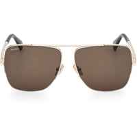 Max Mara Women's Sunglasses - Gold Metal Pilot Shape Full Rim Frame | MM0121 5932N ,