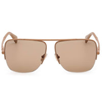 Max Mara Women's Sunglasses - Shiny Light Brown Metal Pilot Full Rim | MM0121 5945E ,