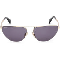 Max Mara Women's Sunglasses - Gold Metal Oval Shape Full Rim Frame | MM0122 5832A ,