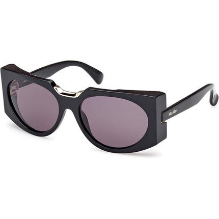 Max Mara Women's Sunglasses - Shiny Black Plastic Cat Eye Full Rim | MM0123 5901A ,