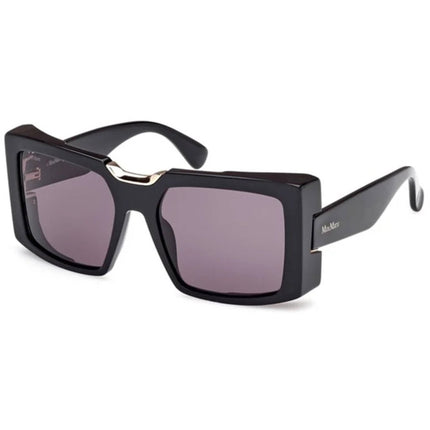 Max Mara Women's Sunglasses - Shiny Black Plastic Square Full Rim Frame | MM0124 5501A ,