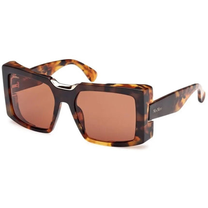 Max Mara Women's Sunglasses - Havana/Other Plastic Square Full Rim | MM0124 5556E ,