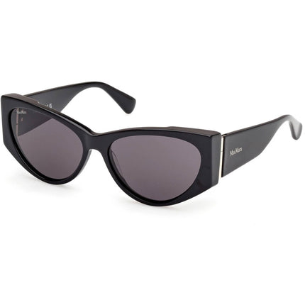 Max Mara Women's Sunglasses - Shiny Black Plastic Cat Eye Full Rim | MM0132 5801A ,
