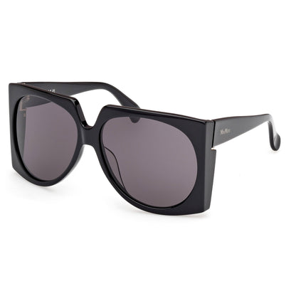 Max Mara Women's Sunglasses - Shiny Black Plastic Square Full Rim Frame | MM0133 6101A ,