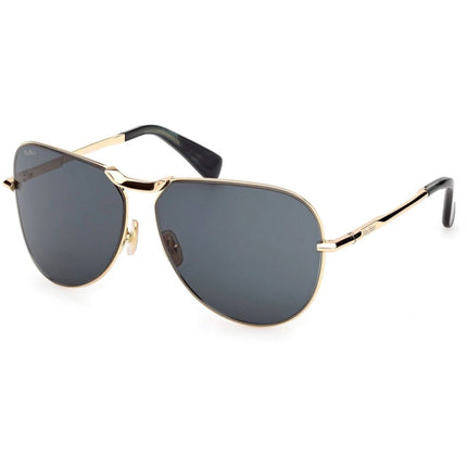 Max Mara Women's Sunglasses - Shiny Deep Gold Metal Aviator Full Rim | MM0134 5930N ,