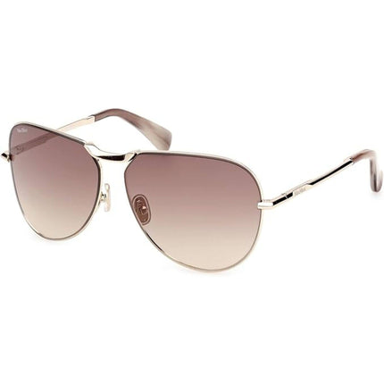 Max Mara Women's Sunglasses - Gold Metal Aviator Shape Full Rim Frame | MM0134 5932F ,