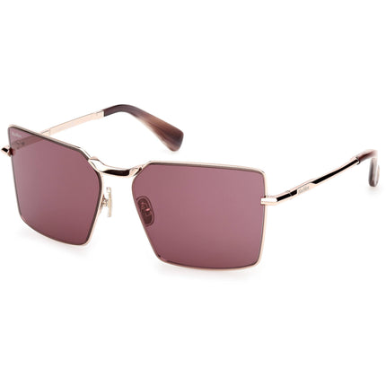 Max Mara Women's Sunglasses - Shiny Rose Gold Metal Square Full Rim | MM0135 5828Y ,