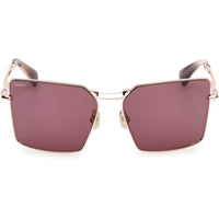 Max Mara Women's Sunglasses - Shiny Rose Gold Metal Square Full Rim | MM0135 5828Y ,