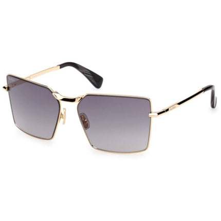 Max Mara Women's Sunglasses - Shiny Deep Gold Metal Square Full Rim | MM0135 5830B ,
