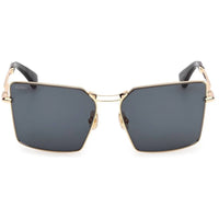 Max Mara Women's Sunglasses - Shiny Deep Gold Metal Square Full Rim | MM0135 5830N ,