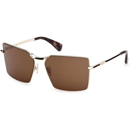 Max Mara Women's Sunglasses - Gold Metal Square Shape Full Rim Frame | MM0135 5832E ,