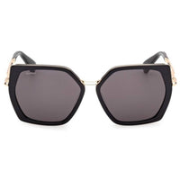 Max Mara Women's Sunglasses - Shiny Black Acetate Butterfly Full Rim | MM0136 5601A ,