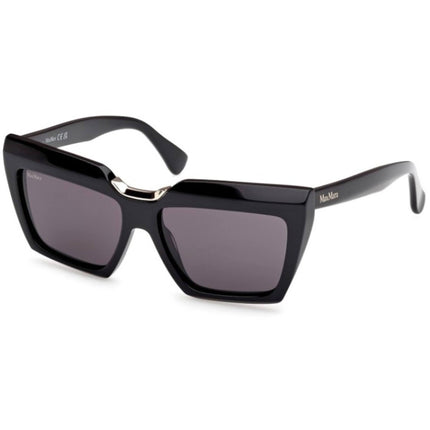 Max Mara Women's Sunglasses - Shiny Black Acetate Cat Eye Full Rim | MM0137 5601A ,
