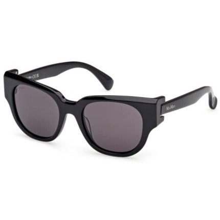 Max Mara Women's Sunglasses - Shiny Black Acetate Panthos Full Rim | MM0138 5101A ,