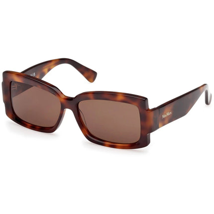 Max Mara Women's Sunglasses - Dark Havana Acetate Rectangular Frame | MM0140 5752E ,