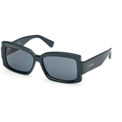 Max Mara Women's Sunglasses - Shiny Dark Green Acetate Rectangular | MM0140 5796N ,