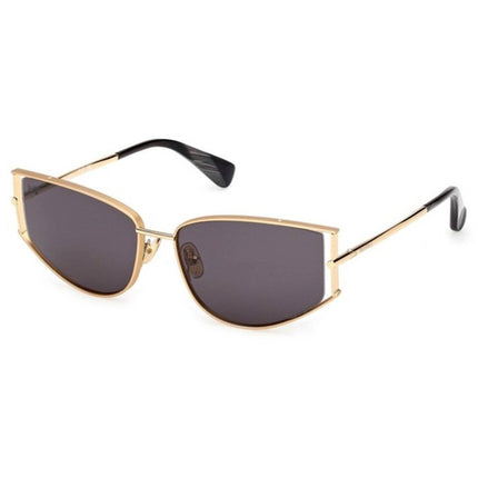 Max Mara Women's Sunglasses - Shiny Deep Gold Metal Oval Full Rim Frame | MM0141 5830A ,